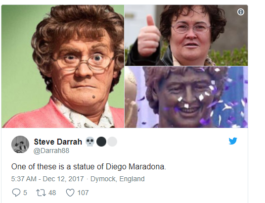 Patung Maradona Berdiri di India, Dinilai Mirip 'Mrs. Doubtfire'